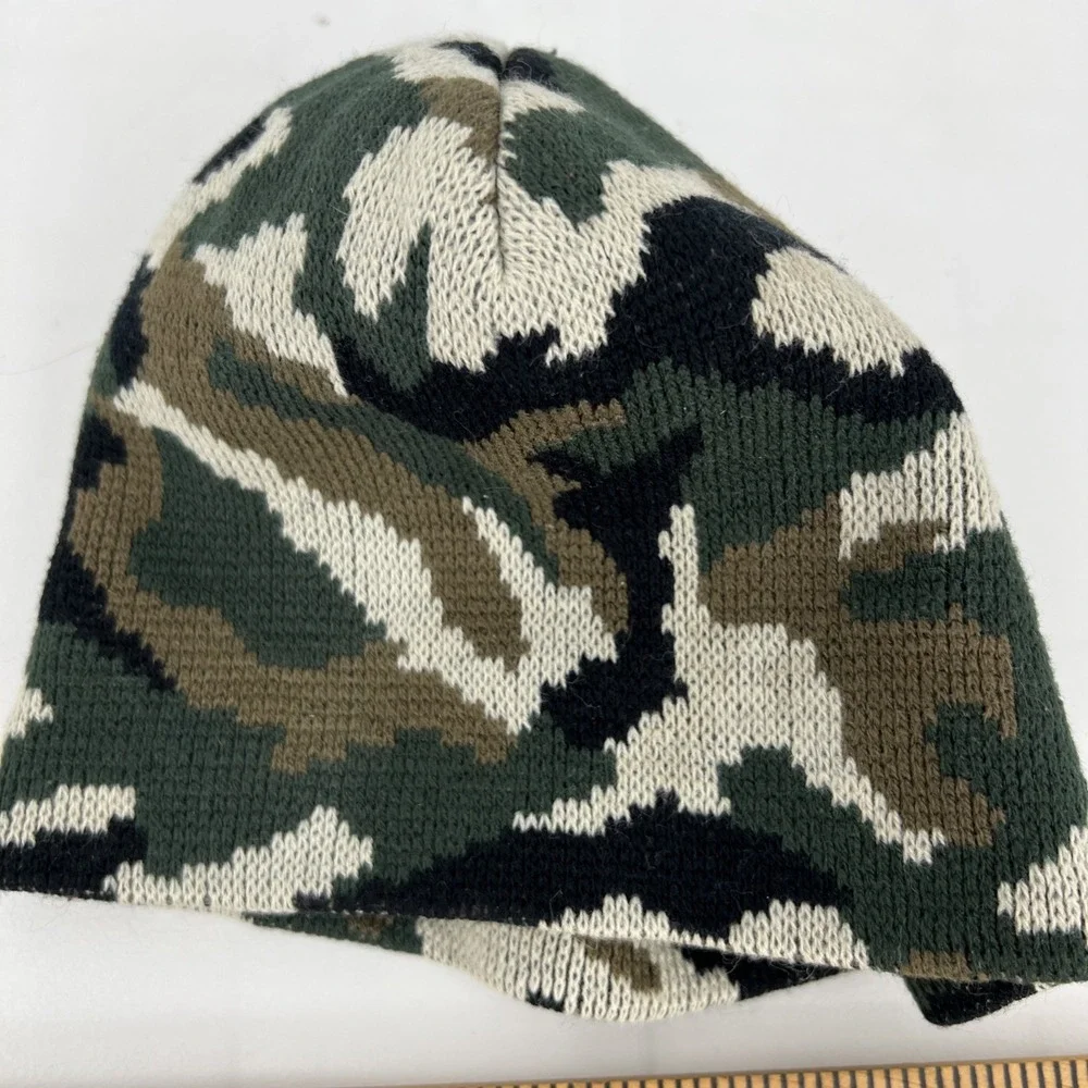 New York Giants Kids Camo Knit Beanie Hat NFL NY Logo‎ Green Brown Black Beanie